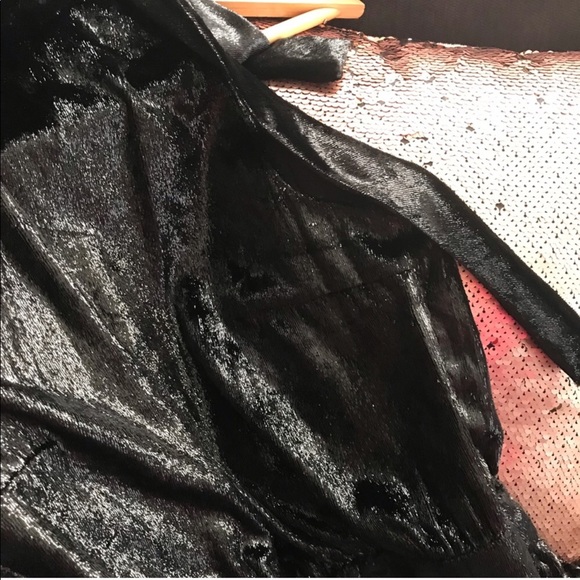 Zara Black Shiny Velvet Jumpsuit NWT - Picture 8 of 8